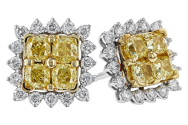 H283-86313: EARR 1.04 FANCY YELLOW DIAMONDS 1.44 TW