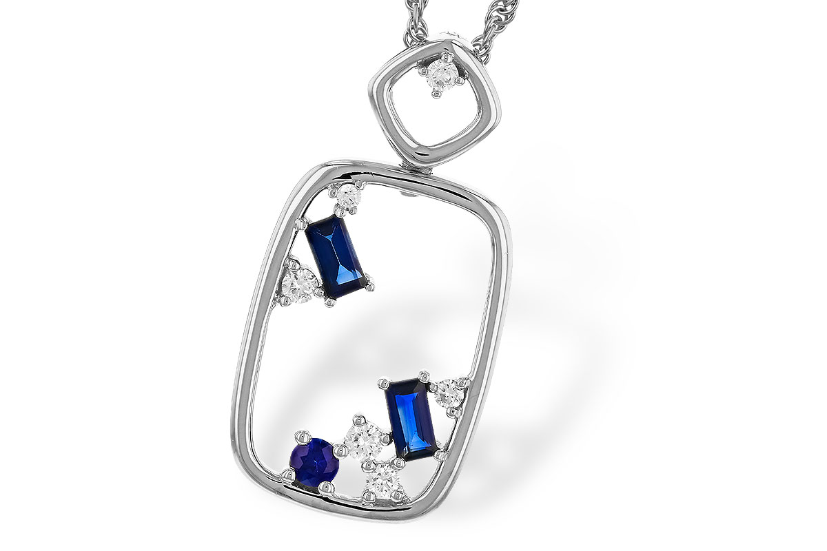 H283-88132: NECKLACE .35 TW SAPPHIRE .46 TGW
