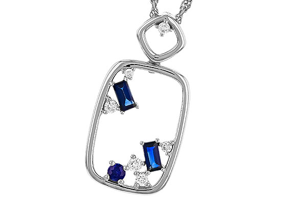 H283-88132: NECKLACE .35 TW SAPPHIRE .46 TGW