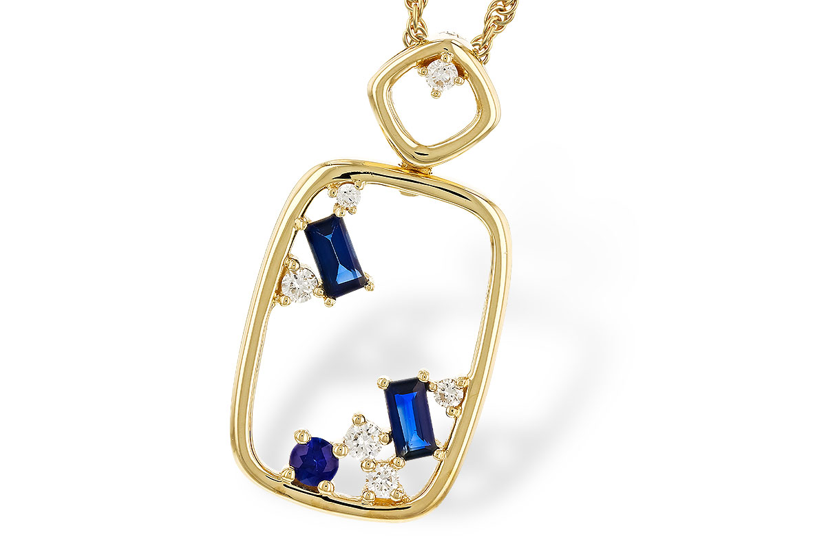 H283-88132: NECKLACE .35 TW SAPPHIRE .46 TGW