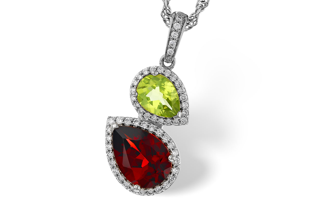 H283-90859: NECKLACE 2.74 SEMI-PREC (GAR,PER) 2.95 TGW