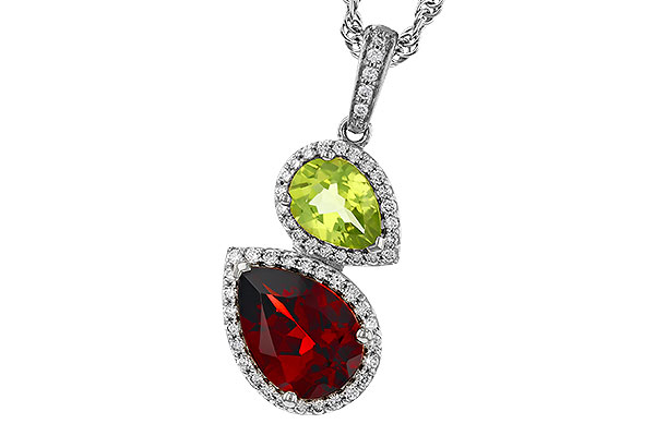 H283-90859: NECKLACE 2.74 SEMI-PREC (GAR,PER) 2.95 TGW