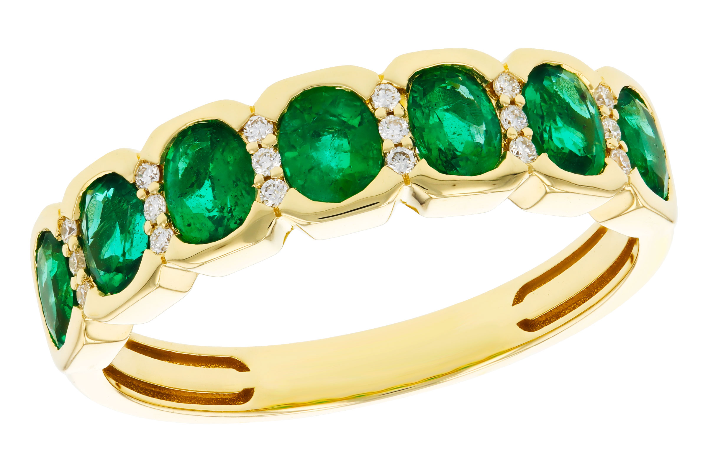 H284-75441: LDS WED RG 1.15 TW EMERALD 1.22 TGW