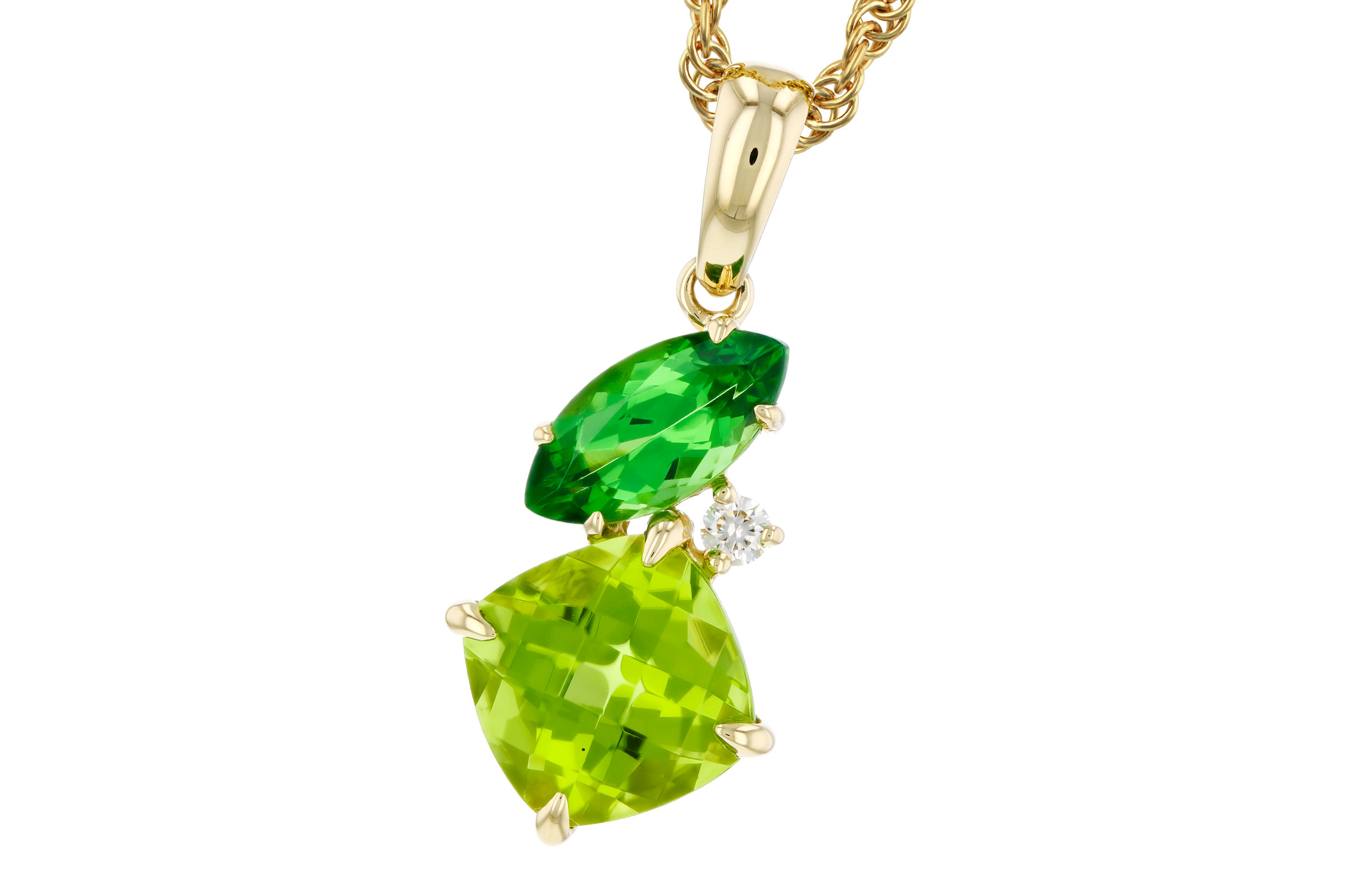 H284-76295: NECKLACE 1.97 TW SEMI-PREC (PER,TSAV) 2.00 TGW