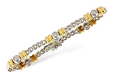 K009-29050: BRACELET WG LINKS & YG BARS .45 TW