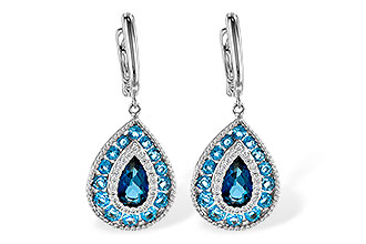 K199-31795: EARR 3.15 TW BLUE TOPAZ 3.32 TGW