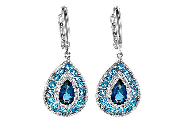 K199-31795: EARR 3.15 TW BLUE TOPAZ 3.32 TGW