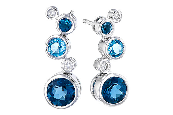 K282-07259: EARR 2.27 BLUE TOPAZ 2.40 TGW