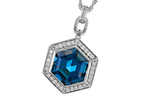 K283-84504: NECK 3.40 LONDON BLUE TOPAZ 3.55 TGW (9MM LBT)