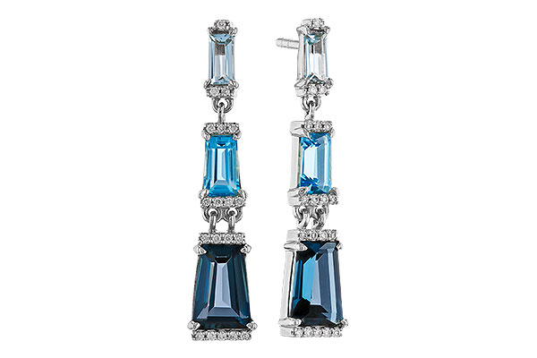 K283-86304: EARRINGS 2.55 BLUE TOPAZ 2.62 TGW