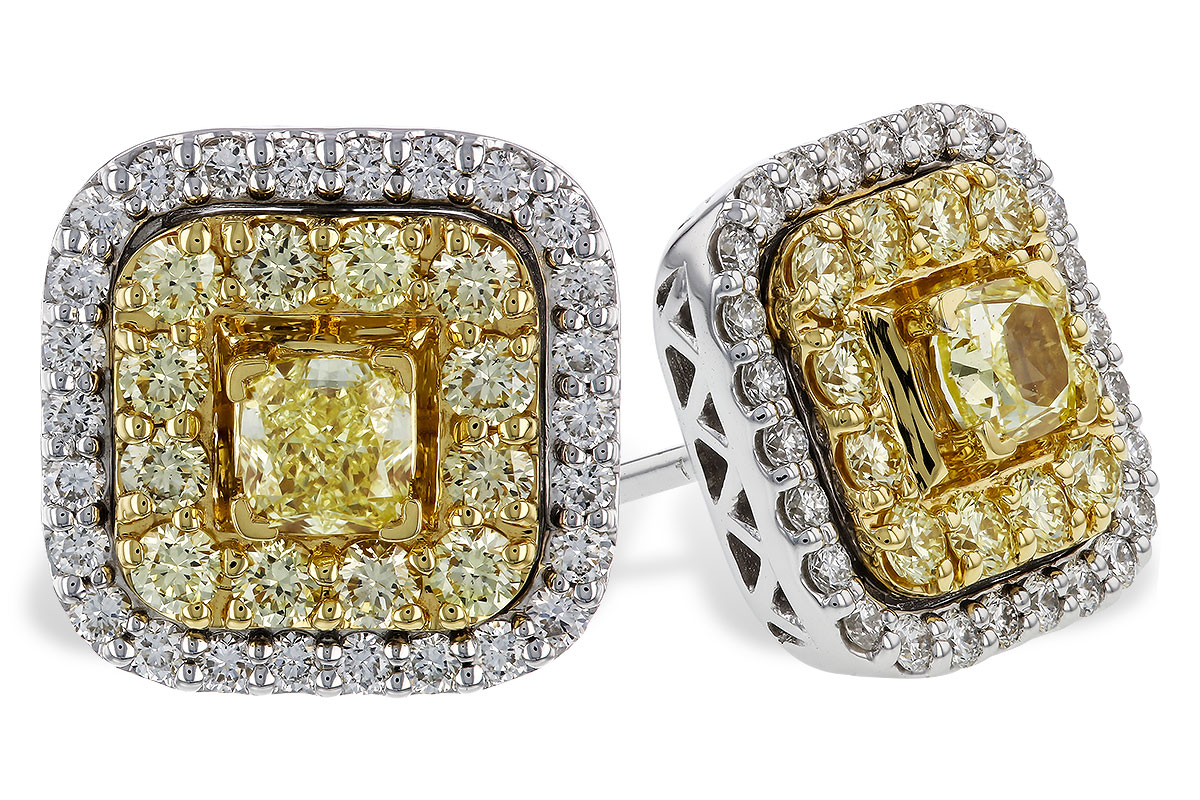 K283-86322: EARR .46 TW FANCY YELLOW DIAS 1.30 TW