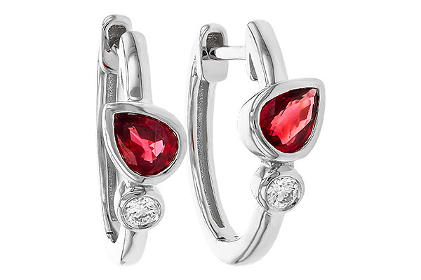 K283-87268: EARRINGS .48 RUBY .54 TGW