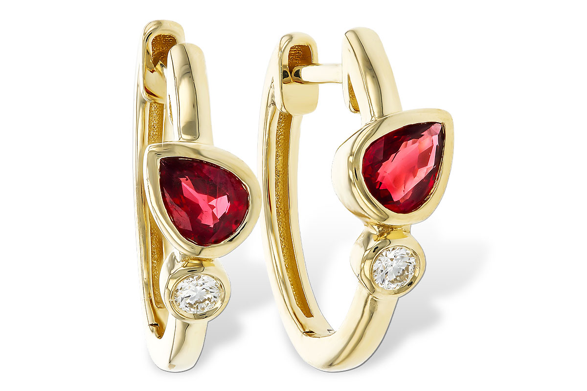 K283-87268: EARRINGS .48 RUBY .54 TGW