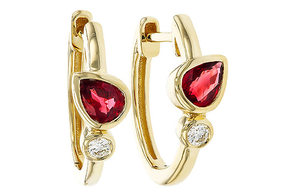 K283-87268: EARRINGS .48 RUBY .54 TGW