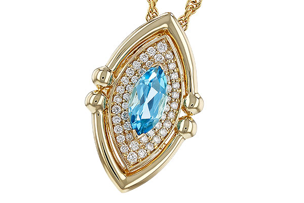 K283-90841: NECKLACE .54 BLUE TOPAZ .70 TGW (8x4MM BT)