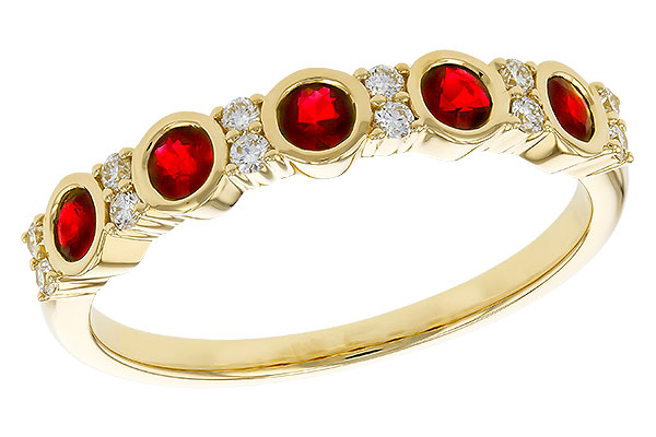 K283-90877: LDS WED RG .33 TW RUBY .45 TGW