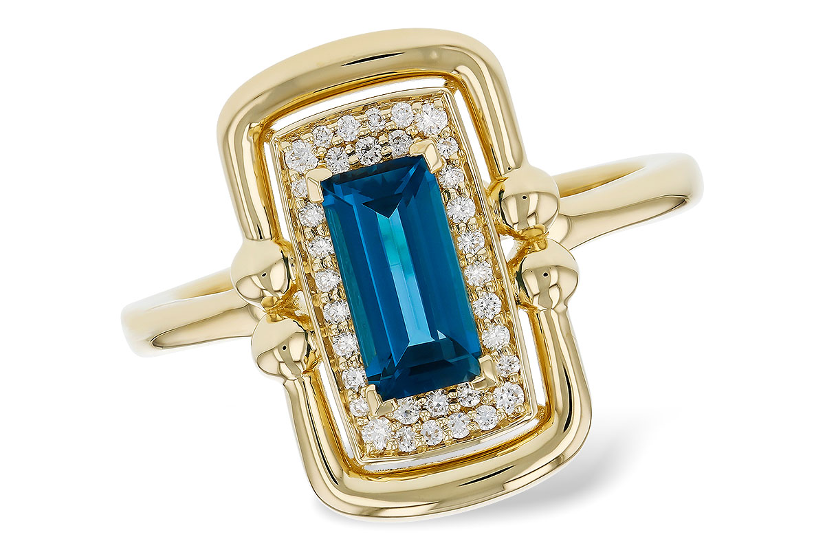 K284-73586: LDS RG .84 LONDON BLUE TOPAZ .96 TGW (8x4MM LBT)