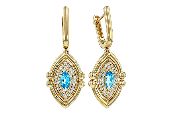 K284-73595: EARRINGS .50 TW BLUE TOPAZ .78 TGW (6x3MM BT)