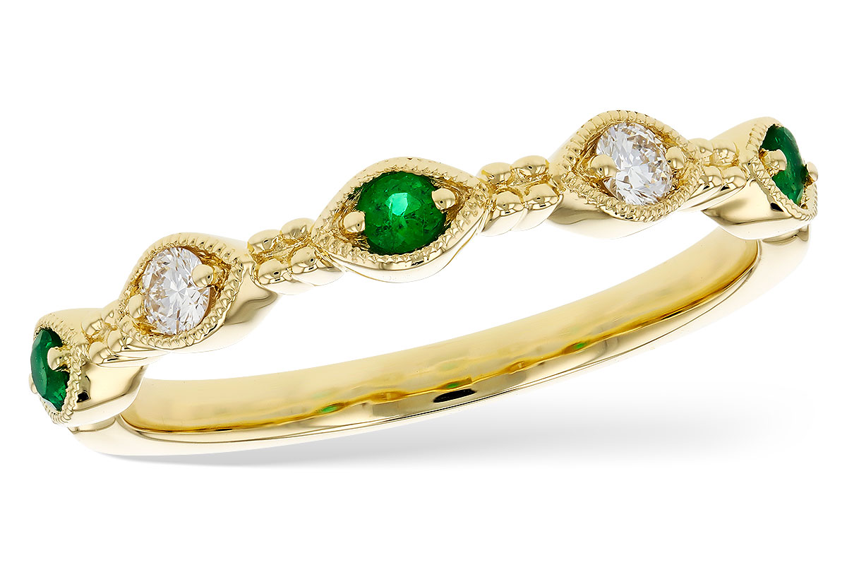 K284-73622: LDS WED RG .10 TW EMERALD .19 TGW