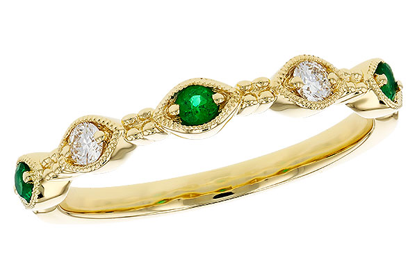 K284-73622: LDS WED RG .10 TW EMERALD .19 TGW