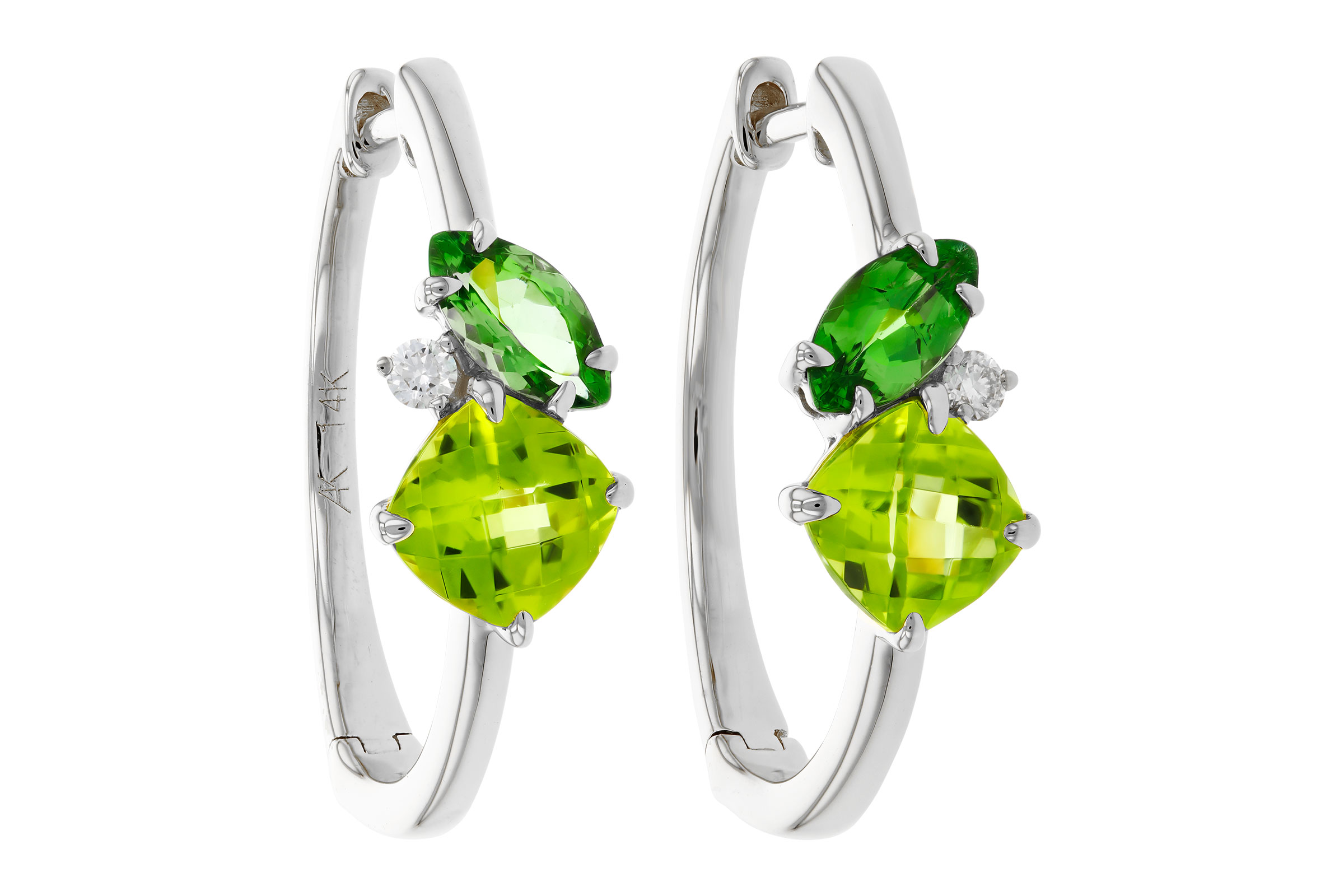 K284-75377: EARRINGS 1.69 TW SEMI-PREC (PER,TSAV) 1.73 TGW