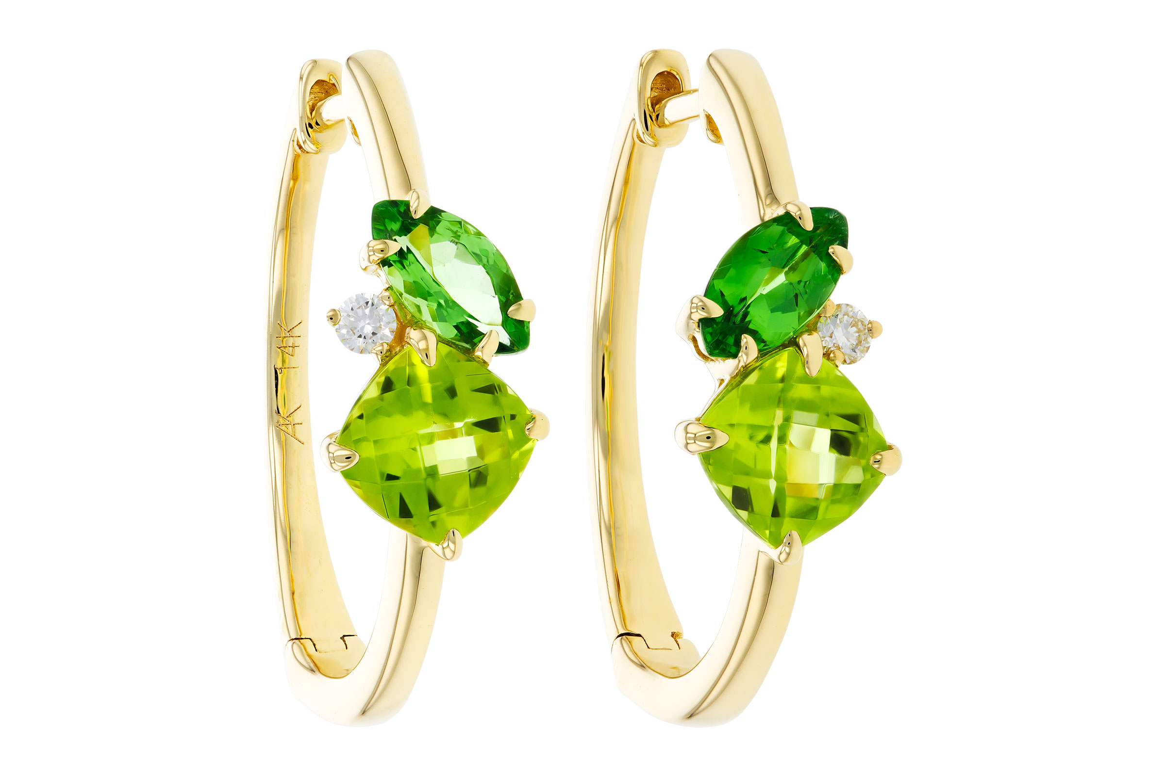 K284-75377: EARRINGS 1.69 TW SEMI-PREC (PER,TSAV) 1.73 TGW