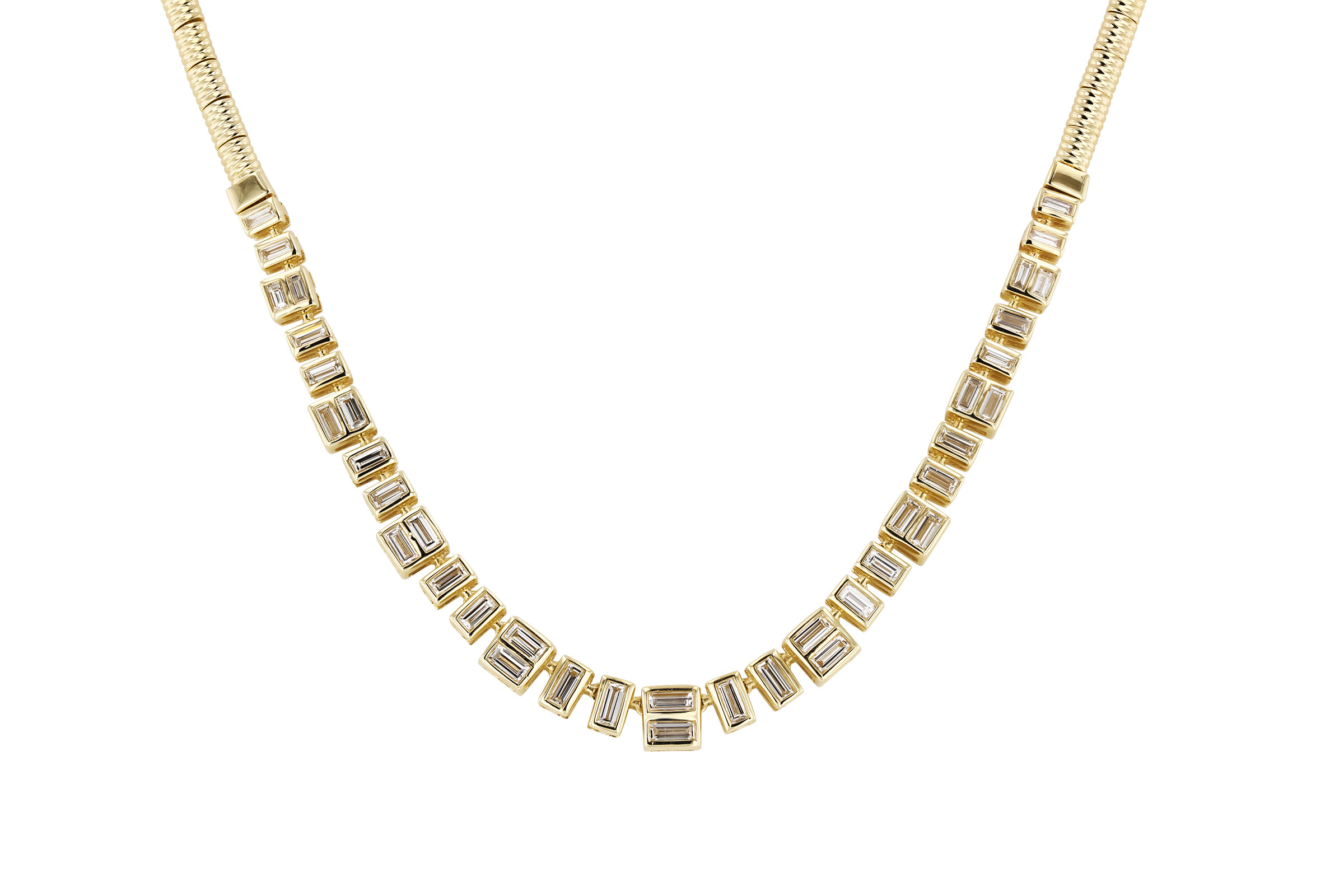 K284-75404: NECKLACE 1.80 TW BAGUETTES (17")