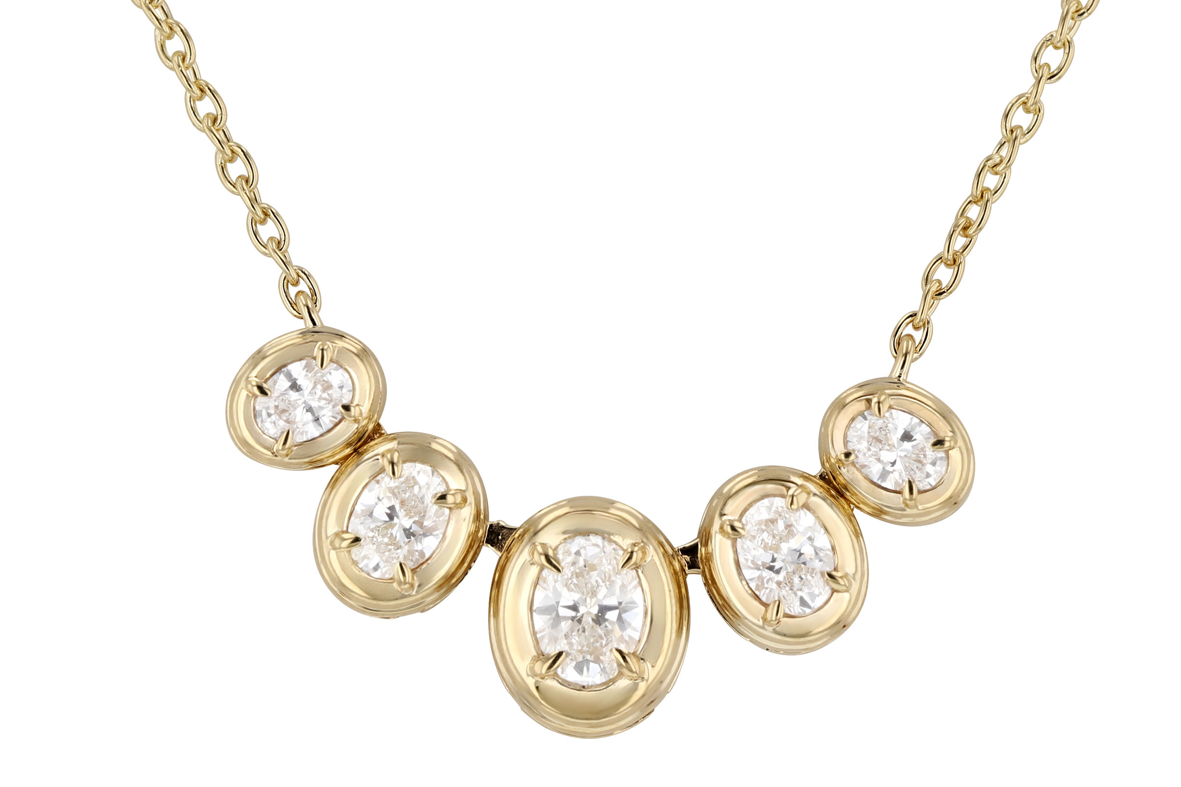 K284-75450: NECKLACE .85 TW OVAL CUT DIA (18")