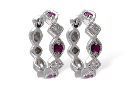 L010-19004: EARRINGS .20 RUBY .25 TGW