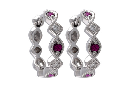 L010-19004: EARRINGS .20 RUBY .25 TGW