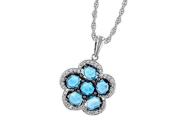 L196-59059: NECK 1.80 ROSE CUT BLUE TOPAZ 1.95 TGW