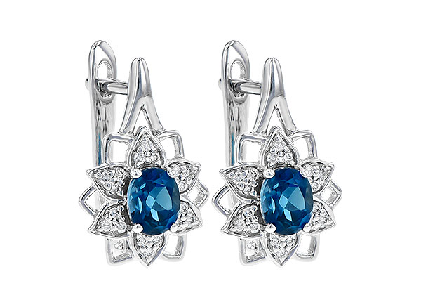 L198-43559: EARR .76 BLUE TOPAZ .89 TGW