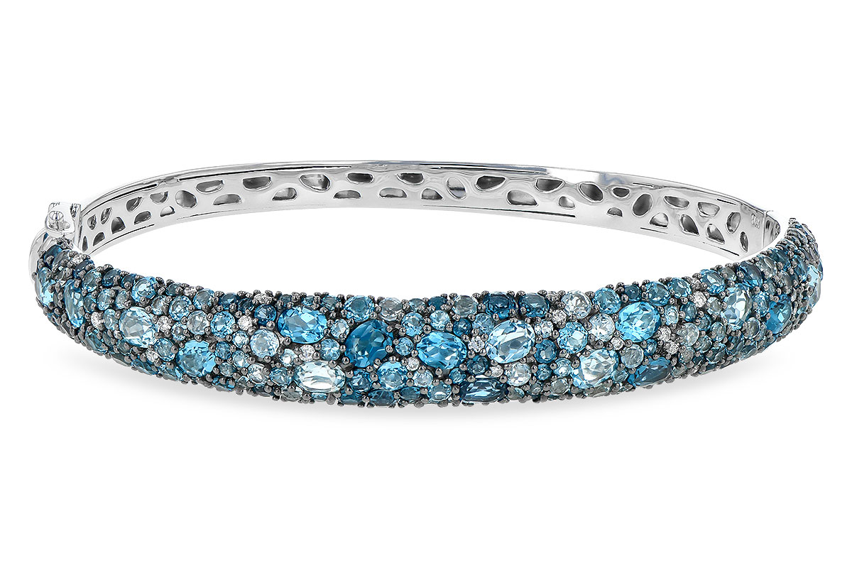 L199-30877: BANGLE 7.60 BLUE TOPAZ 7.85 TGW