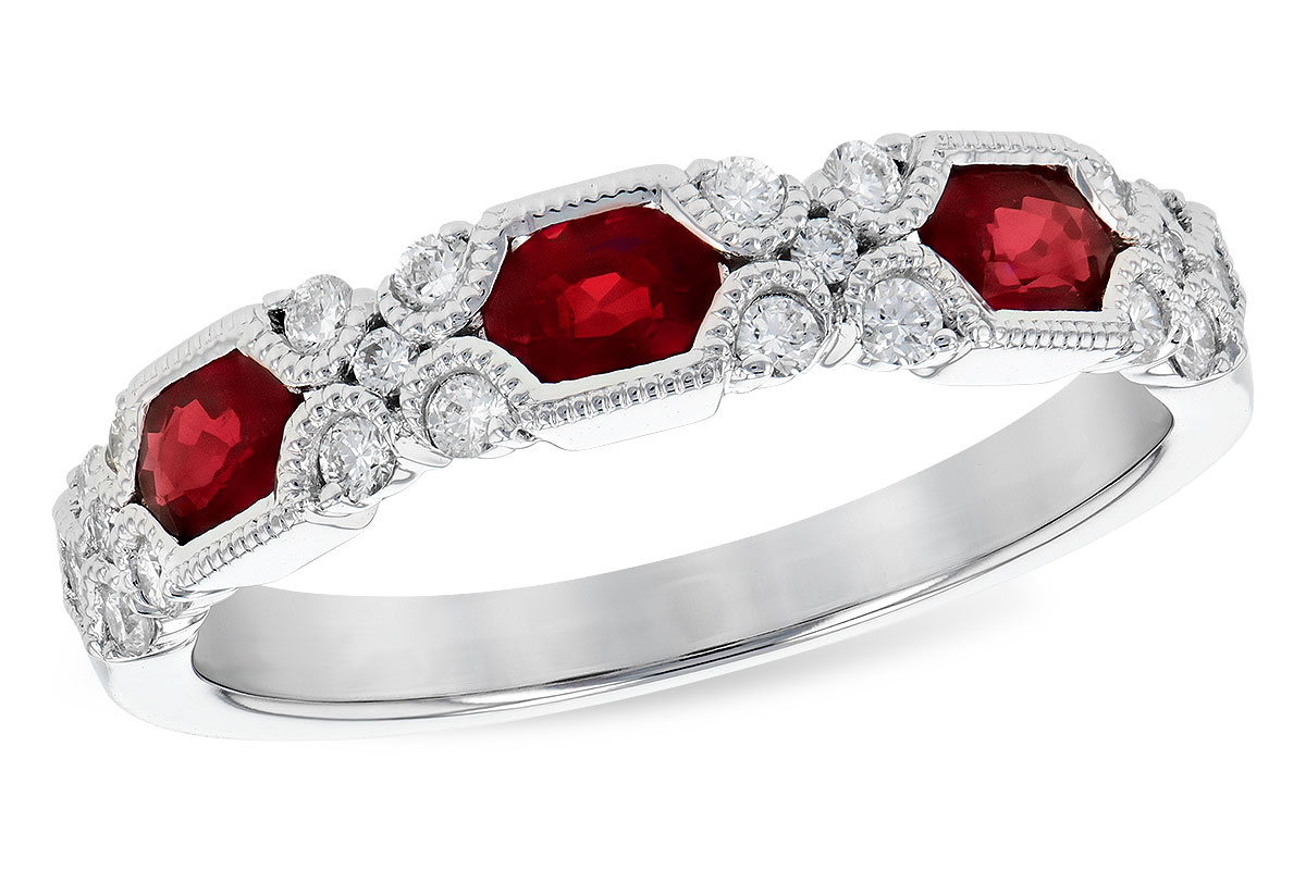 L282-04468: LDS WED RG .74 RUBY 1.00 TGW (4x3MM RUBY)