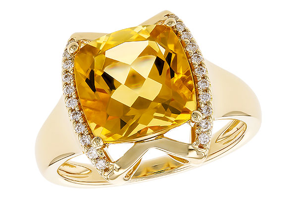 L282-96359: LDS RG 3.74 CITRINE 3.85 TGW (10MM CUSHION)