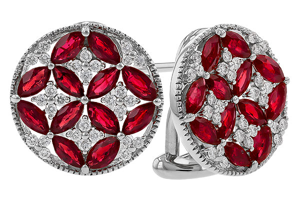 L283-83631: EARRINGS 2.07 TW RUBY 2.37 TGW