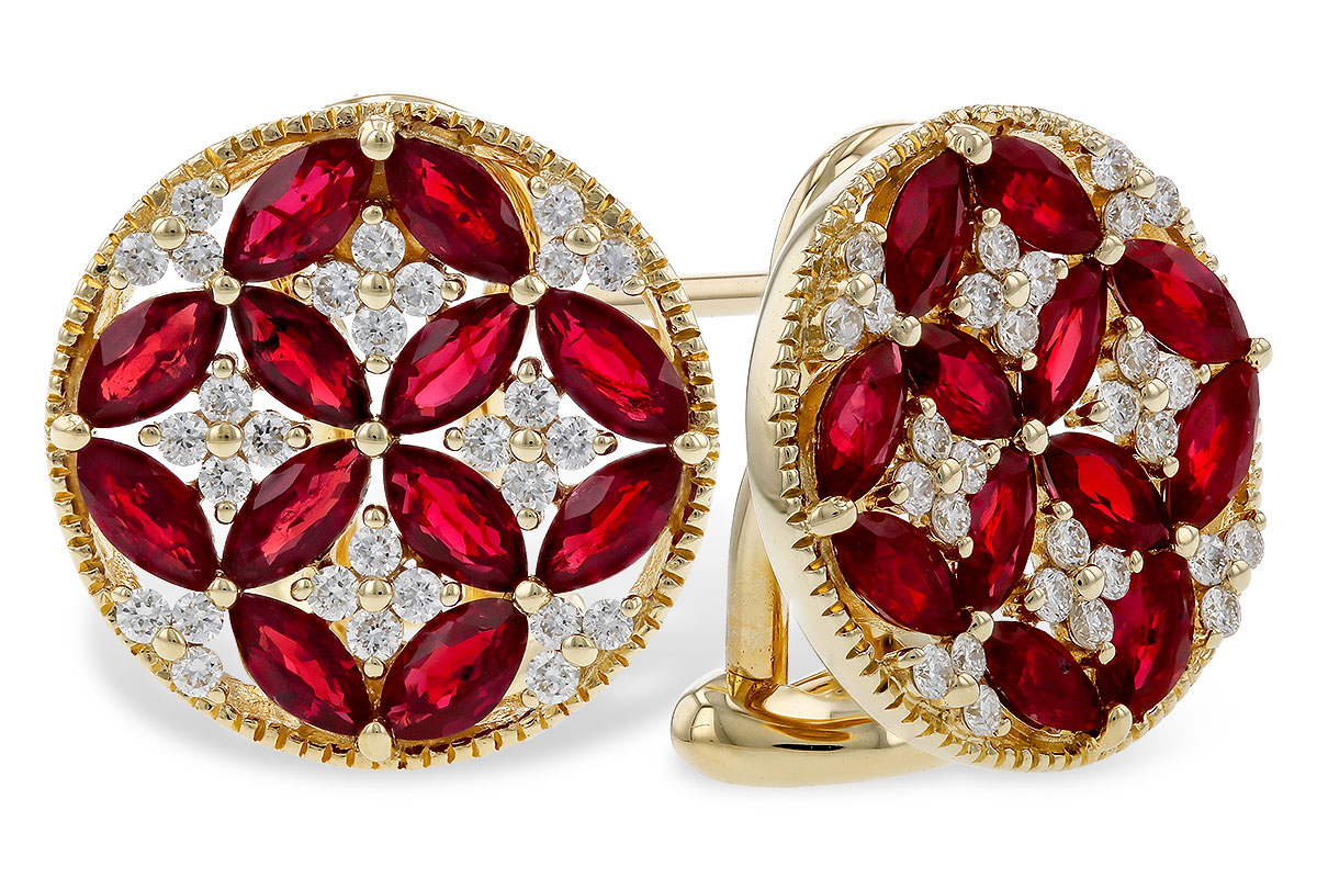 L283-83631: EARRINGS 2.07 TW RUBY 2.37 TGW