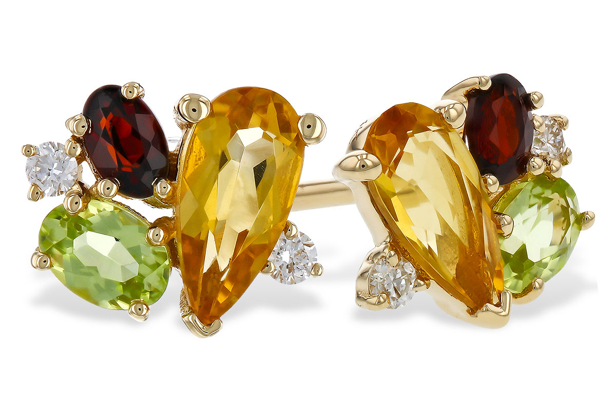 L283-85395: EARRINGS .66 SEMI PREC (CIT,PER,GAR) .70 TGW