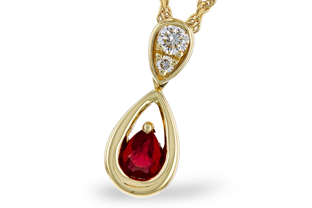 L283-85404: NECKLACE .20 RUBY .26 TGW (4x3 RUBY)