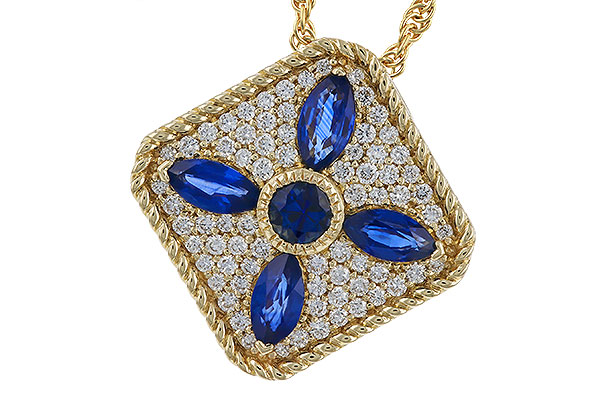 L283-87195: NECKLACE .89 TW SAPPHIRE 1.20 TGW