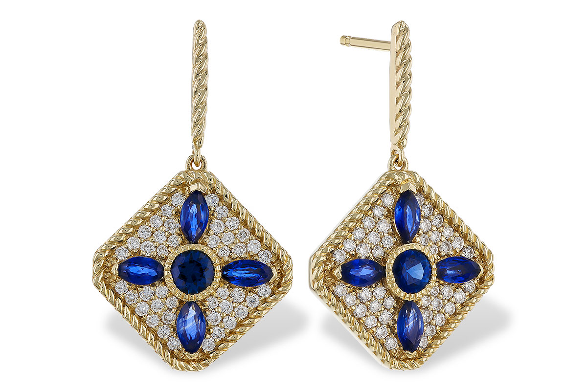 L283-87204: EARRINGS 1.03 TW SAPPHIRE 1.46 TGW