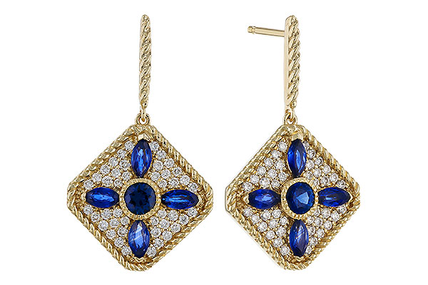L283-87204: EARRINGS 1.03 TW SAPPHIRE 1.46 TGW