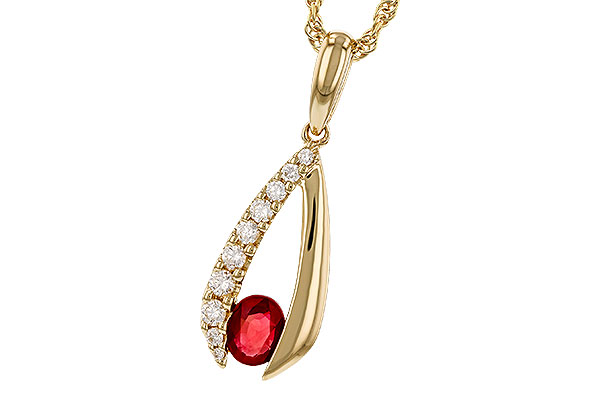 L283-87268: NECKLACE .34 RUBY .50 TGW (5x4 RUBY)