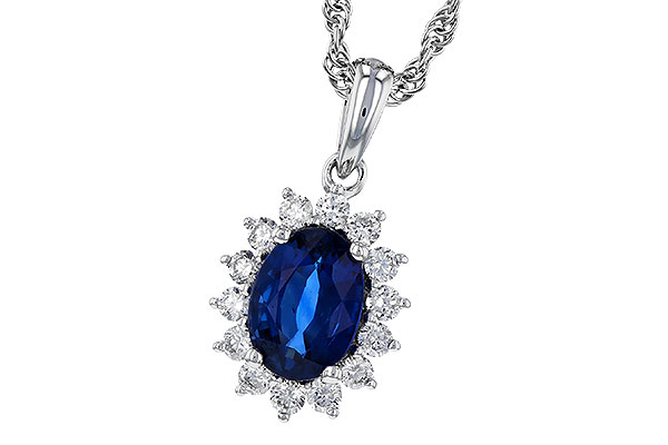 L283-89995: NECKLACE .85 SAPPHIRE 1.07 TGW (7x5MM SAPP)