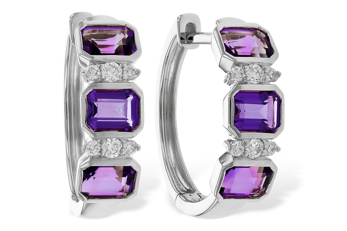 L283-90850: EARRING 1.05 TW AMETHYST 1.16 TGW