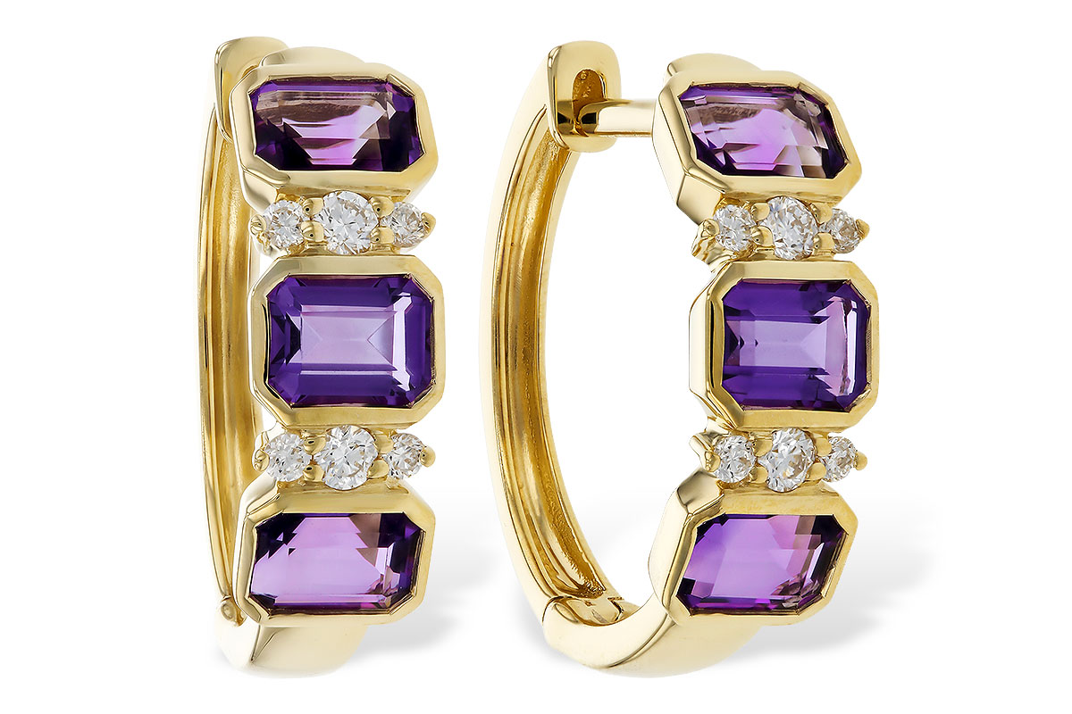 L283-90850: EARRING 1.05 TW AMETHYST 1.16 TGW