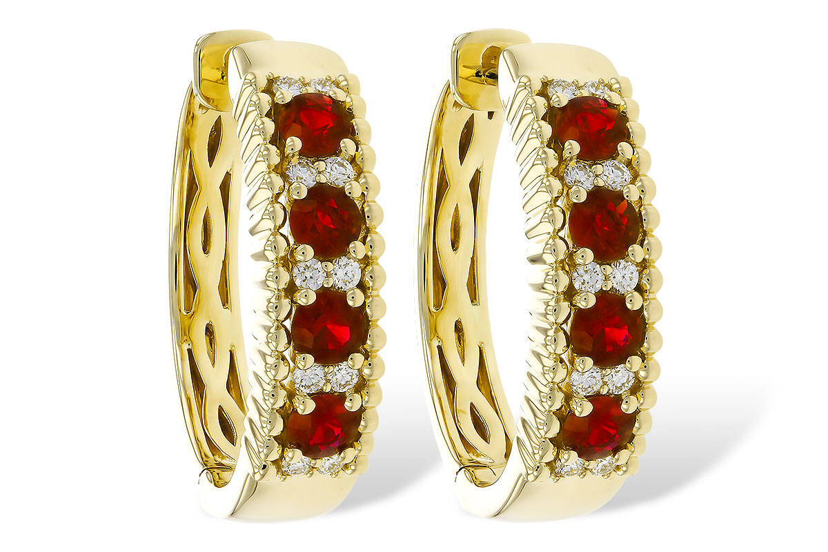 L283-90886: EARRINGS .54 TW RUBY .66 TGW