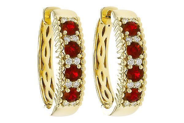 L283-90886: EARRINGS .54 TW RUBY .66 TGW