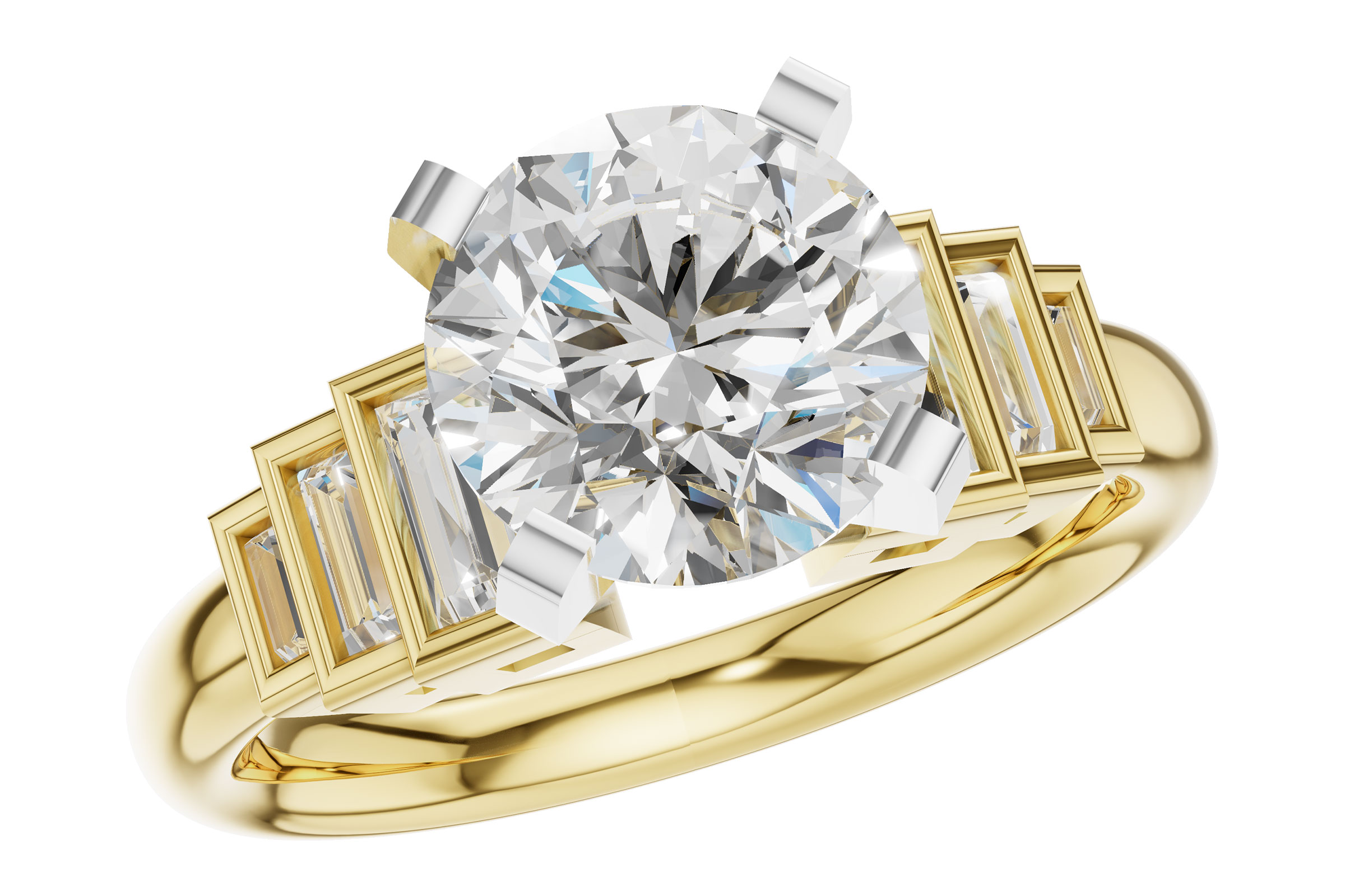 L284-74468: LDS SEMI DIA RG .26 TW BAGUETTES
