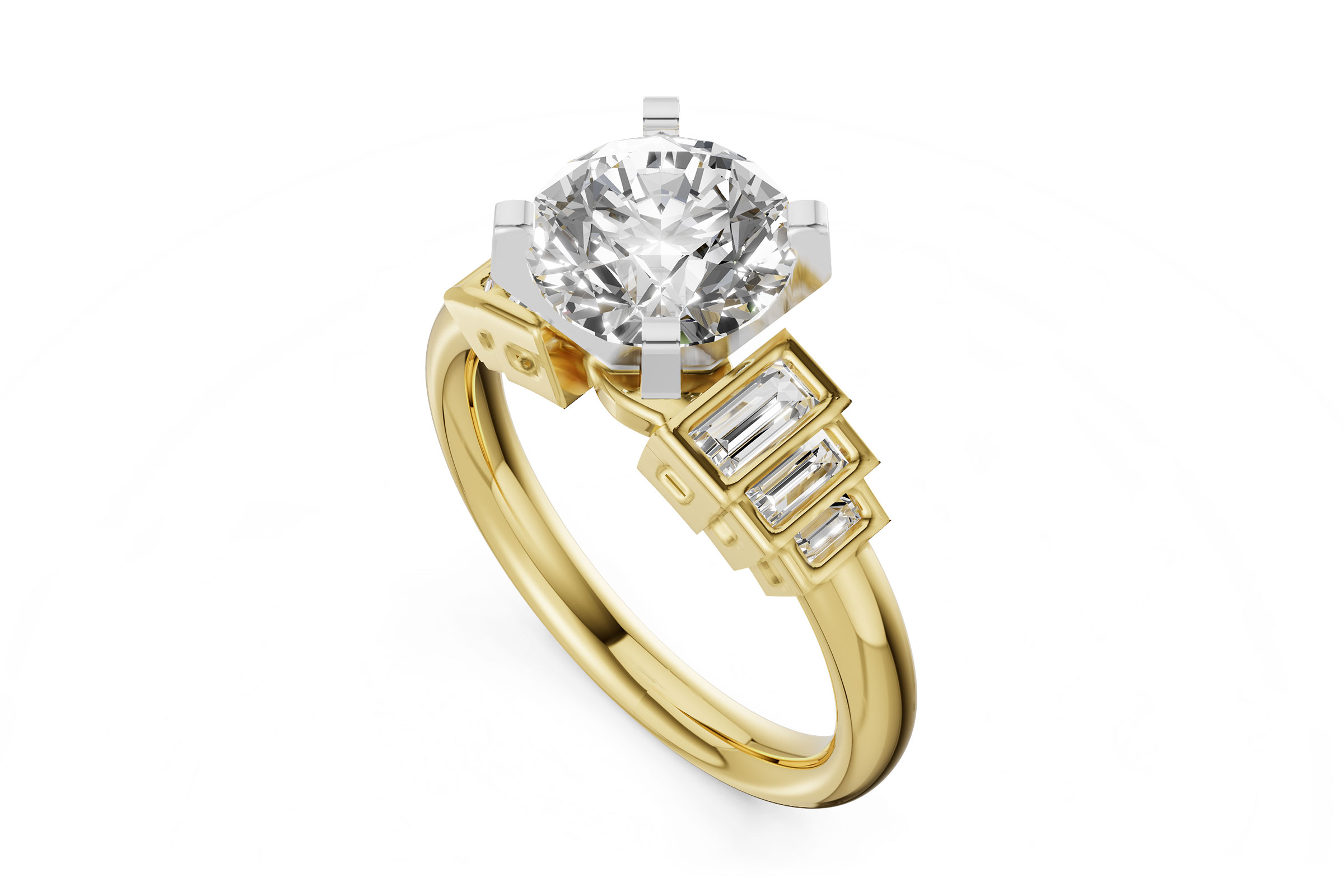L284-74468: LDS SEMI DIA RG .26 TW BAGUETTES